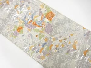 地紙に鳳凰・花模様織出し袋帯